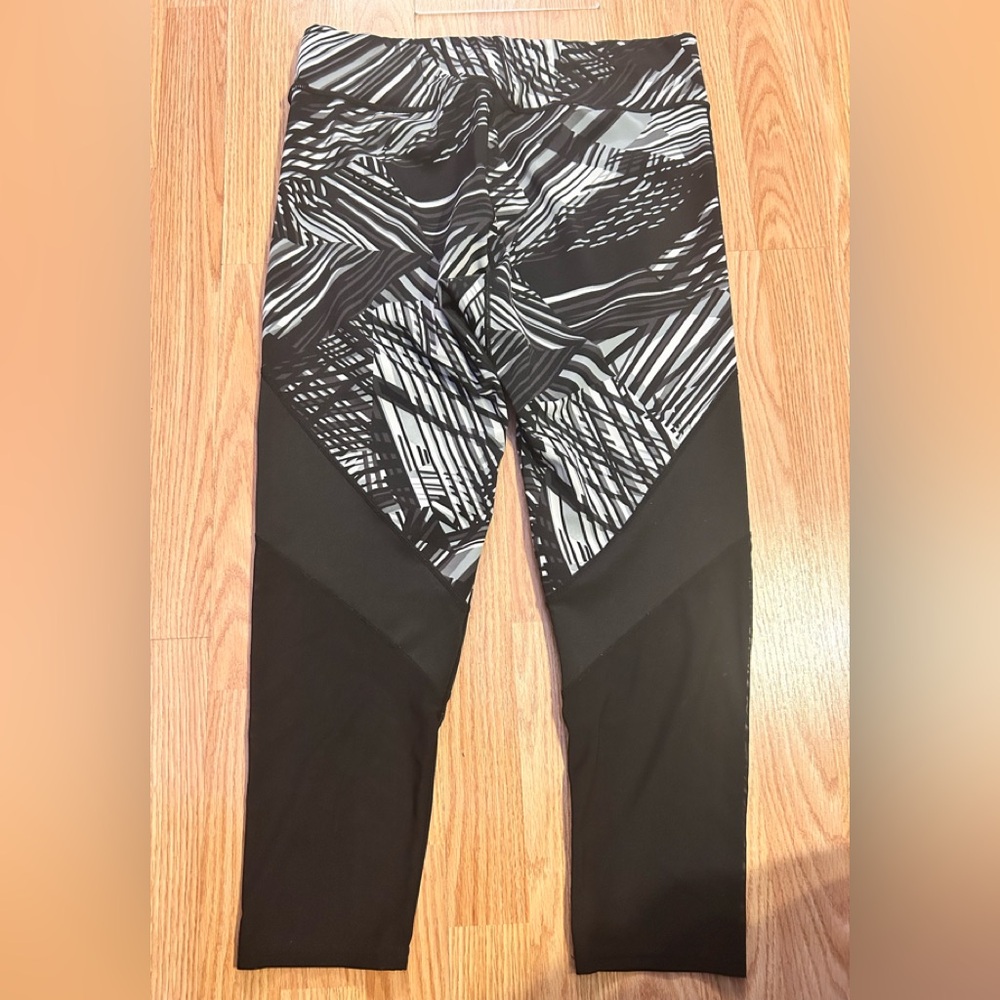 Black and White Patterned Leggings - sheer bottom half